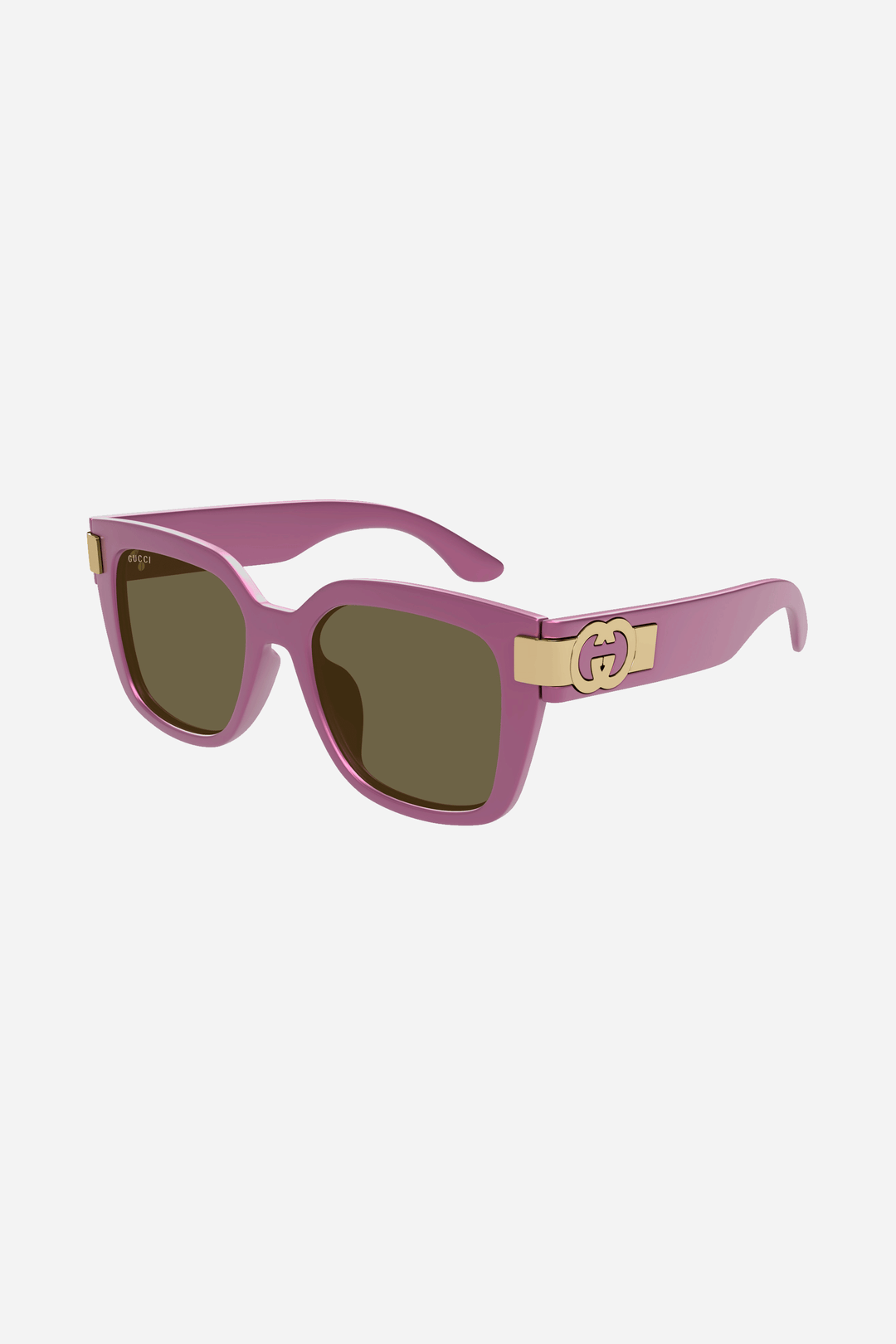 Violet and brown squared Gucci sunglasses