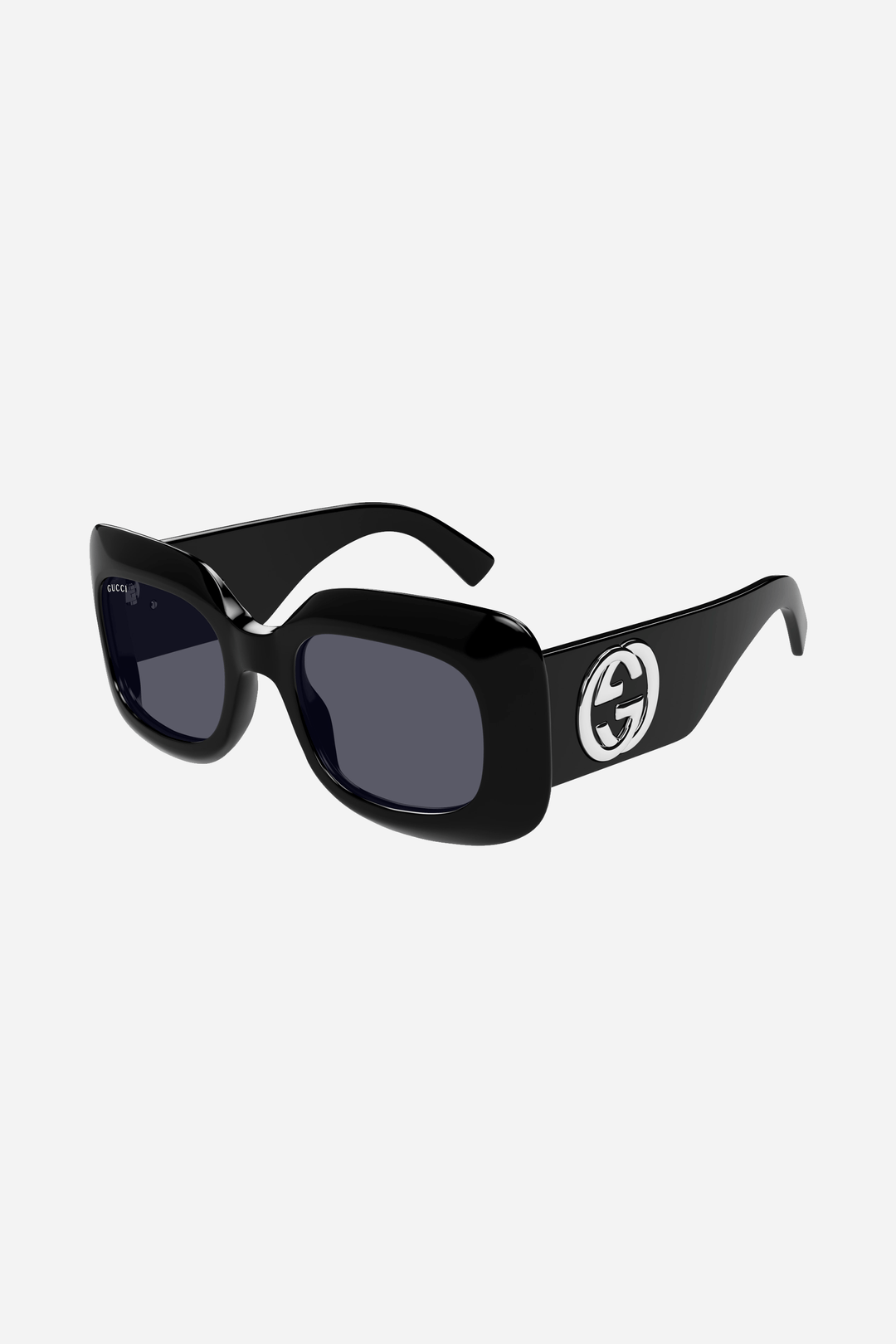 Black squared Gucci sunglasses with dark grey lenses