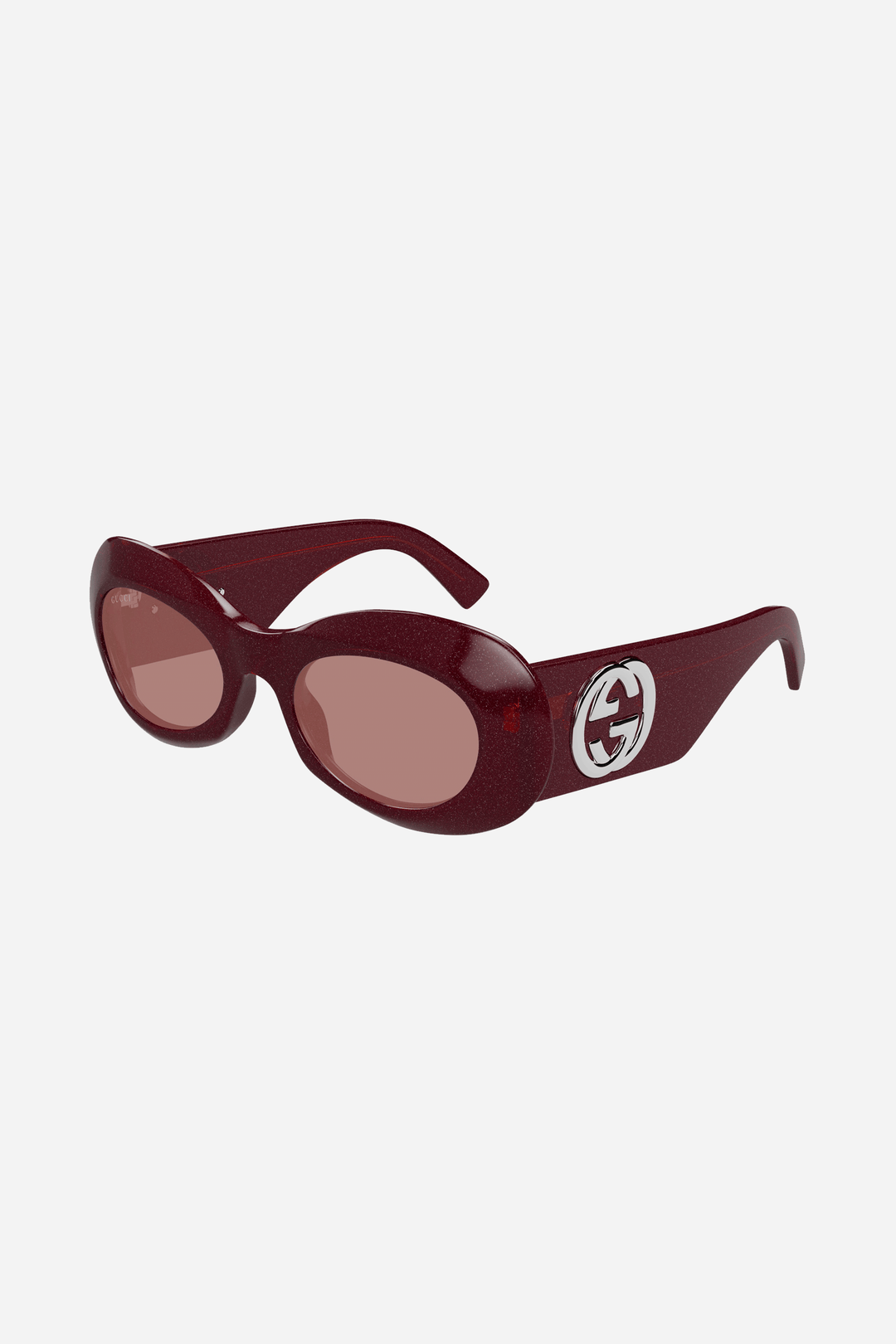 Violet oval Gucci sunglasses with silver logo