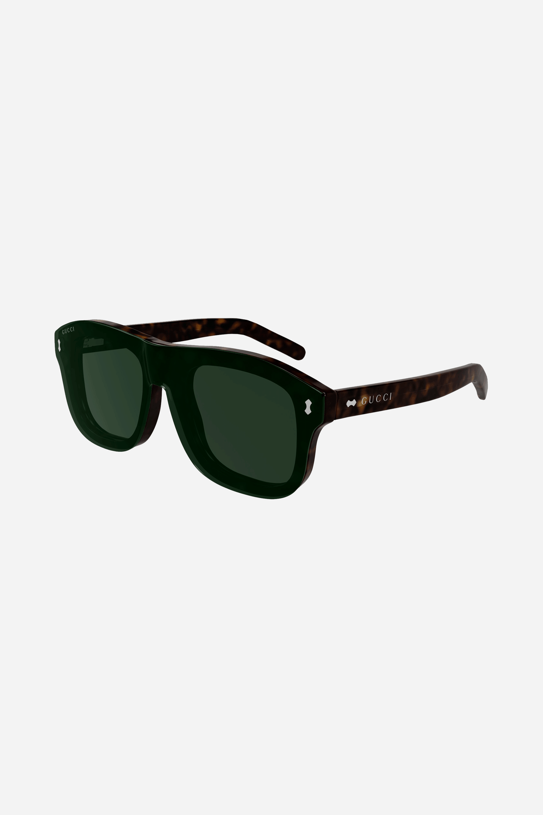 Havana brown Gucci sunglasses with green lense