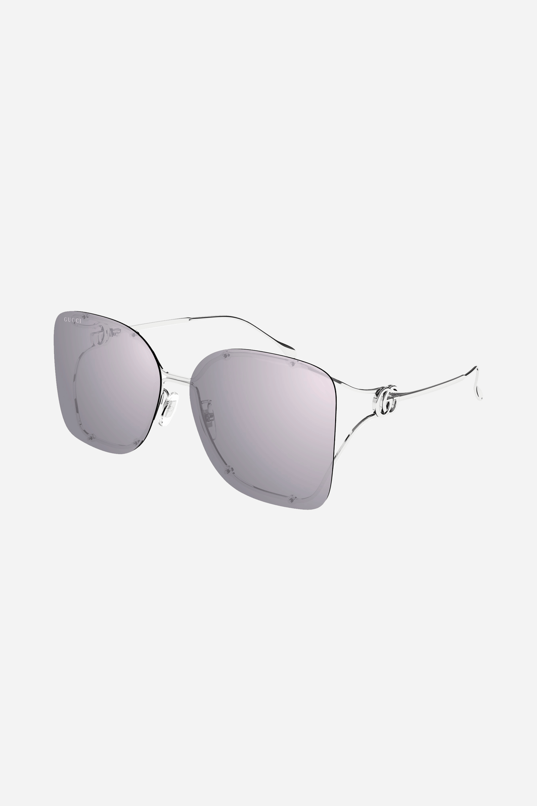 Silver metal unisex Gucci sunglasses