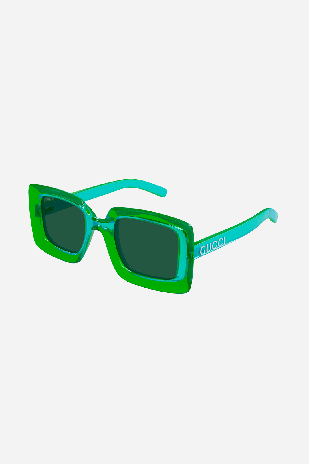 Oversized green Gucci sunglasses