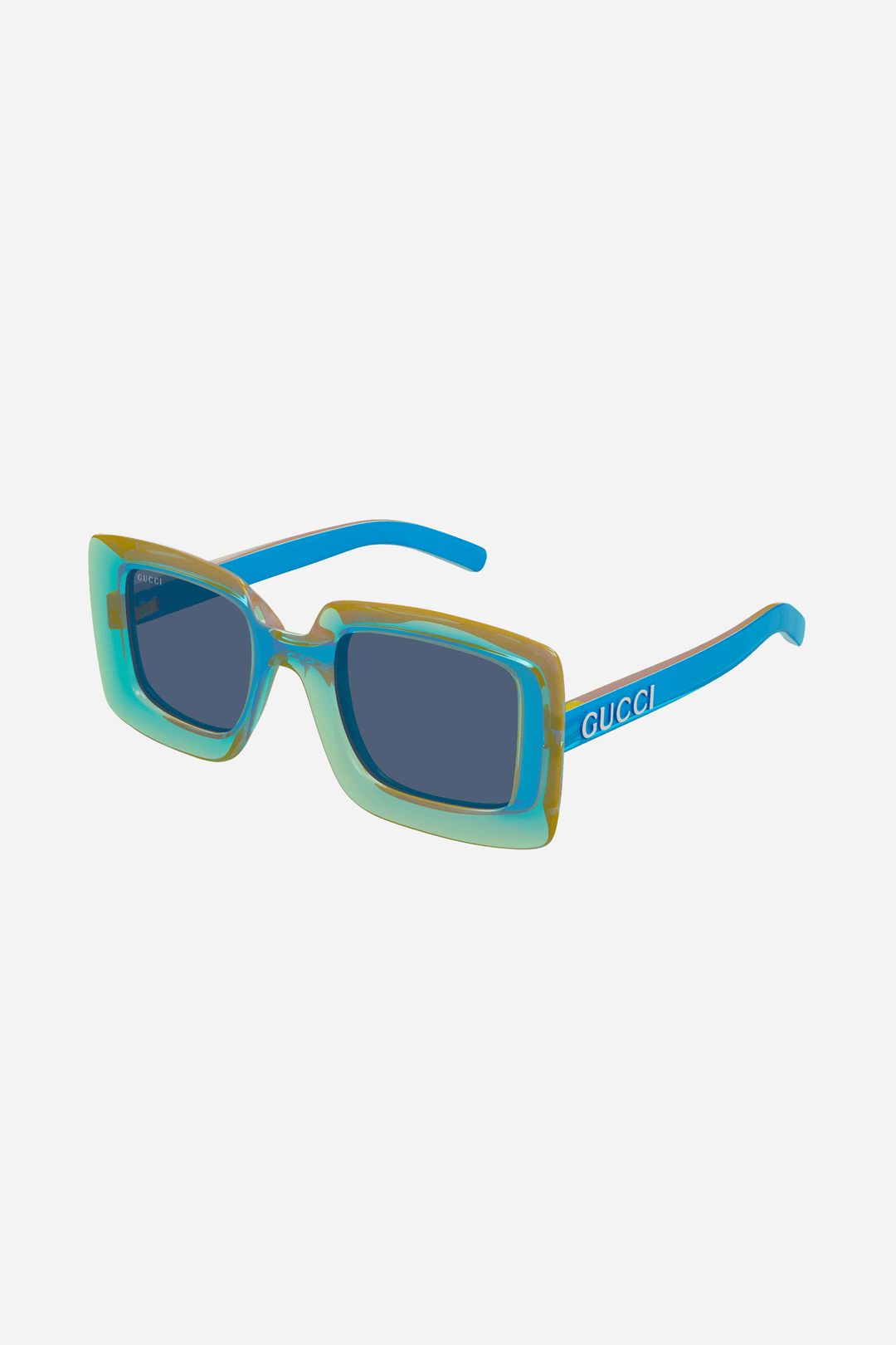 Oversized blue Gucci sunglasses