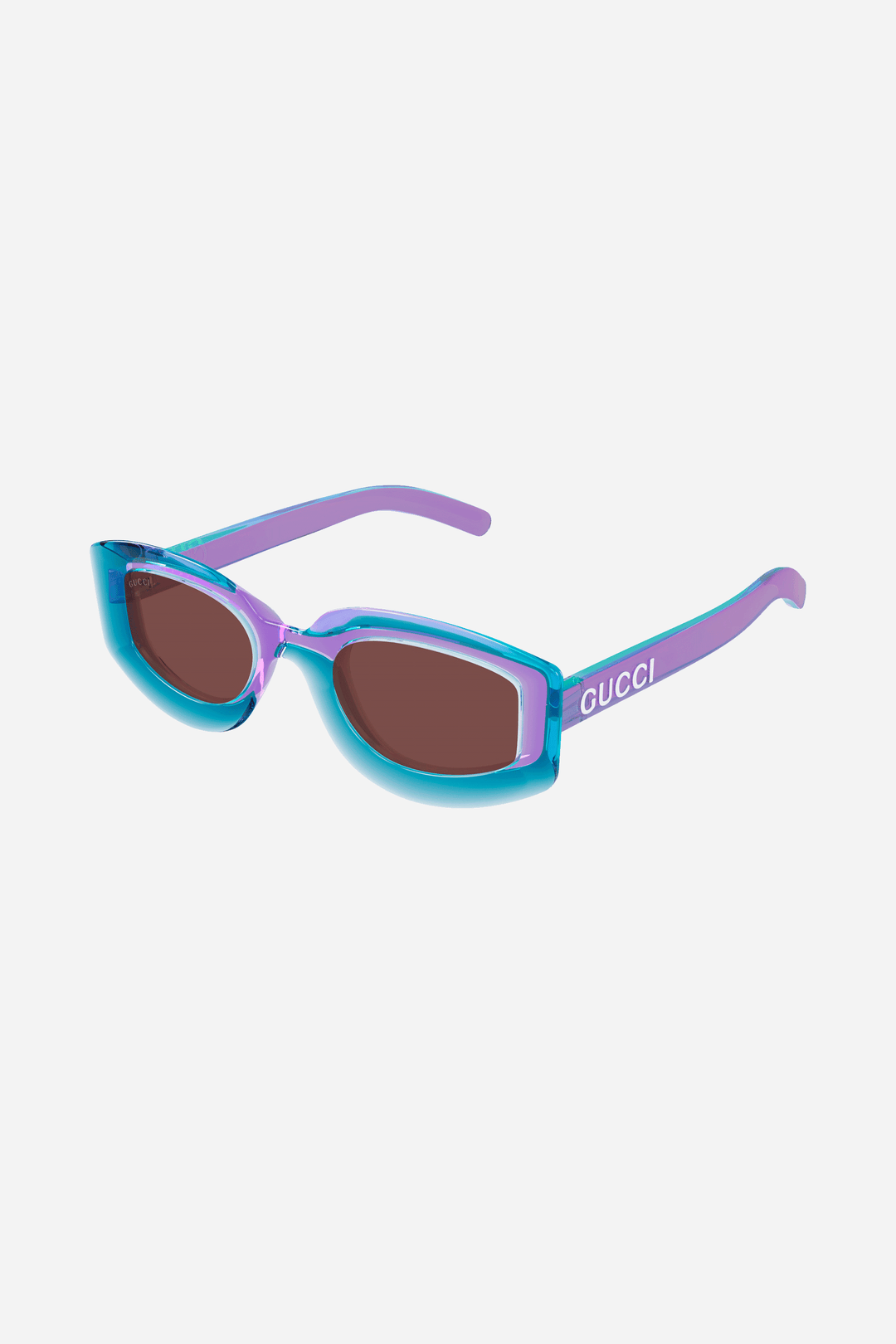 Blue and purple oval sunglasses