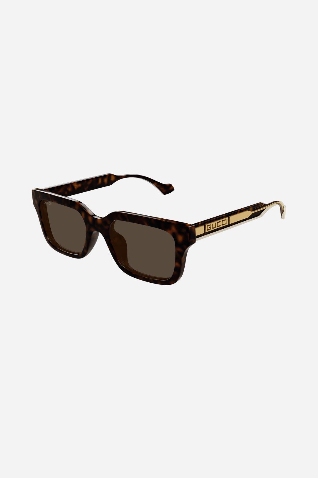 Brown and gold squared gucci sunglasses