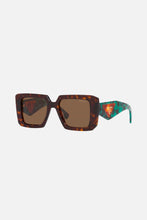 Load image into Gallery viewer, Prada squared havana sunglasses featuring the signature logo triangle - Eyewear Club
